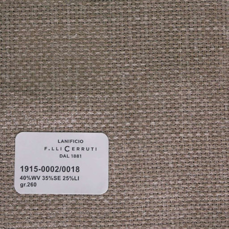 1915-0002-0018 Cerruti Lanificio - Vải Suit 100% Wool - Xám Trơn